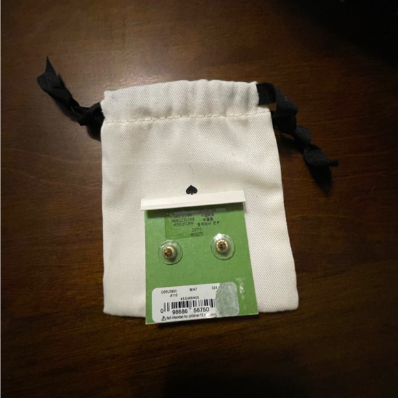 NWT Kate Spade mint gold stud Earrings - Picture 2 of 3